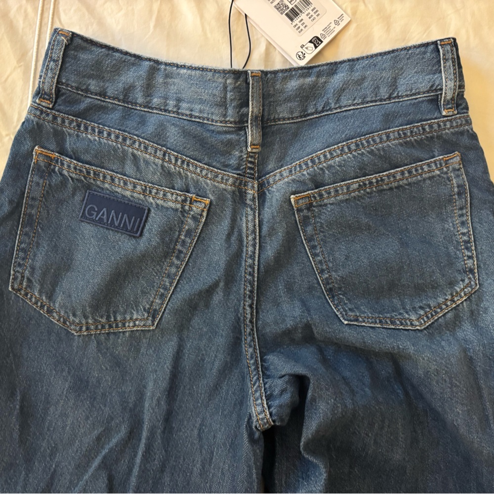NWT Ganni Denim wide leg jeans